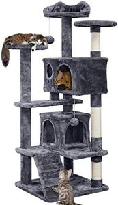 Torre para Gatos de 54 Pulgadas con Múltiples Niveles, Postes para Rascar, Escalera y Pelotas de Felpa, Muebles Duraderos para Gatos de Interior, Gris Oscuro - Product Image 2
