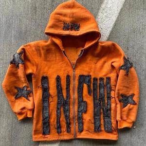 Sudadera con capucha personalizada con bordado desgastado Fabricante de algodón de peso pesado Sudaderas con capucha French Terry Basics algodón mezclado - Product Image 1