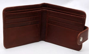 2025 tarjetero de cuero de vaca genuino Premium personalizado para hombres, billetera corta delgada de alta calidad, cierre abierto hecho en Pakistán - Product Image 4