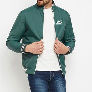 Chaqueta bomber de color sólido con cremallera completa para hombre, de calidad premium, ligera, para invierno. - Product Image 4