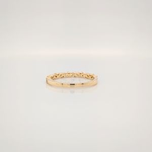 Bague de mariage demi-éternité en diamant de laboratoire rond et marquise de 0.40 ct, or jaune massif 14 carats, cadeau d'anniversaire pour femme - Product Image 2