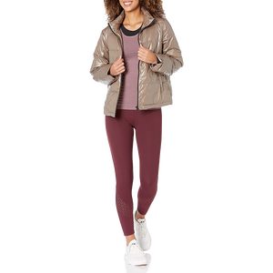 <b>Women's</b> Trendy <b>Cropped</b> Length Winter <b>Puffer</b> <b>Jacket</b> 100% High Quality Printed Fabric Quilted Cotton Faux Fur Belt Included Heated - Product Image 4