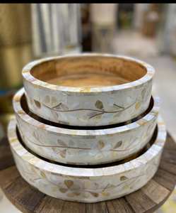 Bandejas rústicas con diseño de incrustaciones hechas a mano para desayuno en centros de mesa de cama o REGALOS FESTIVOS - Product Image 3