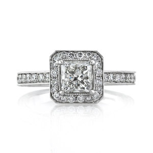 Anillo de Diamante Cultivado en Laboratorio con Corte Princesa, Diseño Halo Media Eternidad, Diamante Certificado, Oro Sólido, Anillo Sorpresa para Mujer, Venta al por Mayor - Product Image 1