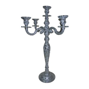 Portavelas de metal chapado en oro de diseño exclusivo hecho a mano para el hogar, jardín, suelo, portavelas de aluminio decorativo - Product Image 3