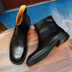 Chaussures de travail en cuir de vache durable avec doublure anti-odeur et absorption des chocs, chaussures décontractées pour hommes, chaussures de tous les jours - Product Image 2