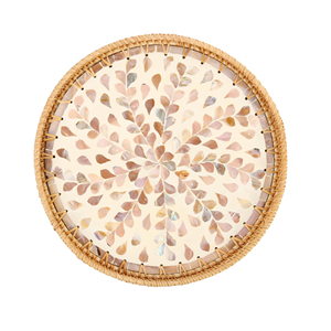 Meilleur Prix Bohème Décoratif Sculpté Bambou Bois Table Basse Plateau En Rotin Naturel Plateau De Service avec Vadrouille Incrustation En Gros Vietnam - Product Image 1