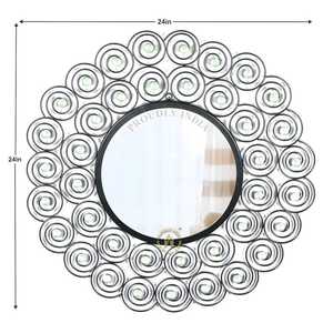 Espejo de pared decorativo de mosaico redondo plateado moderno con color y forma personalizables - Product Image 3