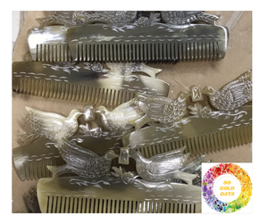 Peine clásico de cuerno de búfalo hecho a mano con dientes anchos para dar forma a la barba y cuidar el cuero cabelludo, peine de cuerno de primera calidad para un aseo suave. - Product Image 6