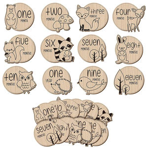 Bloques redondos de madera con alfabeto, juguete educativo para bebés para aprender letras, recuerdos electrónicos para niños - Product Image 5