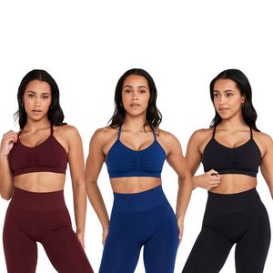 สปอร์ตบราสำหรับเล่นโยคะออกกำลังกายของผู้หญิงผ้าสแปนเด็กซ์พิมพ์ลายบิดสไตล์เรียบง่ายสำหรับใช้ในยิม - Product Image 5