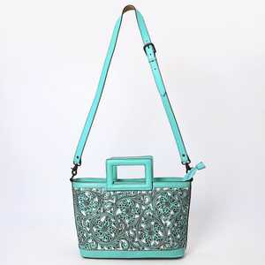 Bolso Bandolera de Cuero Genuino con Diseño Artesanal Colorido para Mujer, Estilo Bohemio Occidental, con Borlas y Flores, Cierre de Cremallera - Product Image 1