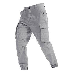 Marque distributeur Pantalon cargo décontracté léger pour homme, couleur unie, multi-poches, délavé foncé, 100% coton écologique - Product Image 5