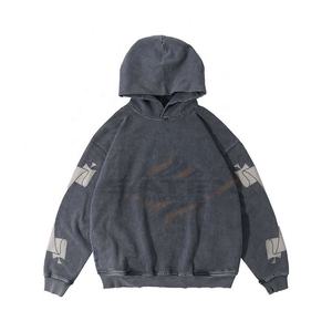 Sudadera con Capucha Unisex de Diseño Urbano 2025, Lavado Ácido, 100% Algodón Felpa, Servicio OEM, Invierno, Impresión Digital, Transpirable - Product Image 6