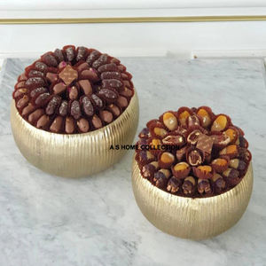 Décoration de mariage en métal antique design torsadé bols de service ensemble pour support de table pièce maîtresse bol à fleurs - Product Image 3