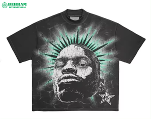 เสื้อยืดโอเวอร์ไซส์ทรงบ็อกซี่สำหรับผู้ชาย ระบายอากาศได้ดี คอกลม ผ้าฝ้าย 100% พิมพ์ลาย DTG เป็นมิตรกับสิ่งแวดล้อม แห้งเร็ว สไตล์สตรีทแวร์ - Product Image 3