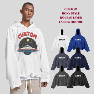 เสื้อฮู้ดดี้ทรงบ็อกซี่ผ้าฟลีซคอตตอน 100% 420 GSM รุ่นใหม่ประจำฤดูหนาวปี 2026 ไม่มีเชือกผูก แบบสวม Unisex รับผลิตแบบ OEM พิมพ์ลาย DTG - Product Image 1