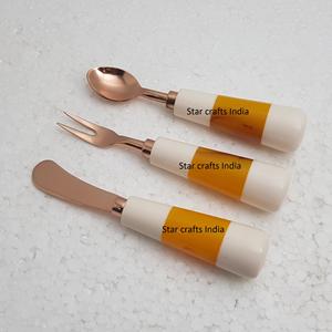 Juego de cucharas y frutas de refresco directo a la fábrica, cubiertos de cocina de acero inoxidable con cuchara plateada, tenedor y cuchillo, Juego de 3 - Product Image 5