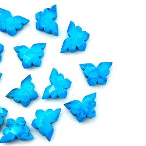 Perles de pierres précieuses en turquoise bleue facettées en forme de papillon 14X10 MM Charme de papillon sculpté pour la fabrication de bijoux - Product Image 5