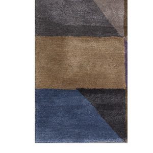 Tapis géométriques faits main en laine et viscose Acar gris et noir rectangulaires Taq-7200(Md) pour la maison, le salon ou le couloir - Product Image 4