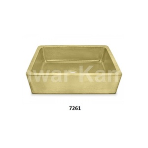 Fregadero de cocina de latón martillado hecho a mano tradicional de forma atractiva y rectangular Fregadero de cocina de diseño personalizado de calidad superior - Product Image 1