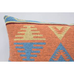 Luxury Geometric Bohemian Pillow 16x24 Inch Orange Wool <b>Cushion</b> Woven Floral Vintage Leaves Pattern Eco-Friendly Non-Slip - Product Image 2