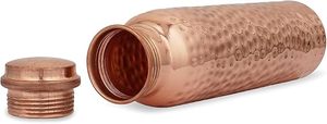 Bouteille d'eau en cuivre pur fabriquée à la main 950 ML Capacité de 32.5 oz Conception martelée Bouteille en cuivre authentique étanche - Product Image 2