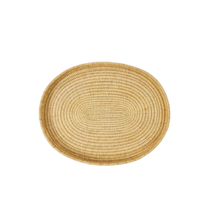 Nouvelle arrivée conception forme ovale tissé rotin naturel plateaux de service plateau décoratif de haute qualité en gros de l'usine du Vietnam - Product Image 2
