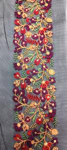 Bulk High Quality Eco-Friendly Abaya <b>Lace</b> Colorful Floral Embroidered <b>Fabric</b> Intricate Pattern Elegant HighEnd Wedding Bags - Product Image 4