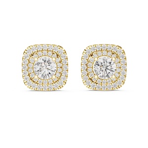 Pendientes de Oro con Moissanita de Corte Asscher, Hechos a Mano, Creados en Laboratorio, Plata de Ley 925, Certificados por Terceros, Peso Personalizable - Product Image 1