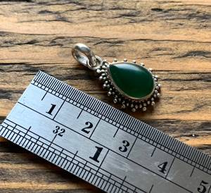 Ensemble de lunettes personnalisées en argent sterling 925 de créateur Style Boho pendentif en onyx vert poire taille brillant bijoux de charme fête de fiançailles - Product Image 4