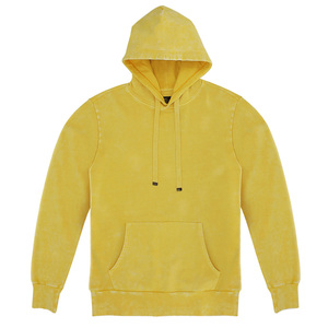 High Quality 100% Cotton Winter Hoodies for Men Custom 'Sialkot' Oversized Drop Shoulder <b>Washed</b> Heavyweight Hoodie Solid Pattern - Product Image 5
