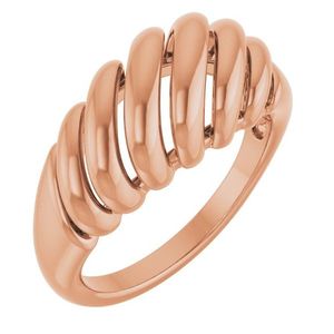 Stuller Vintage 14K Gold <b>Dome</b> <b>Ring</b> 5206:765563P Cut Diamond Engagement Wedding Gift Jewelry with Setting Inlay Everyday Wear - Product Image 1