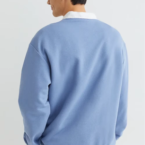 Venta caliente High Street Style Custom Logo Sudadera Tallas grandes Sudaderas con cuello redondo con cremallera Diseño Bordado Precio al por mayor - Product Image 4