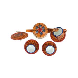 Ensemble de thé indonésien WIK élégant et imperméable, artisanal, avec décoration traditionnelle en batik, pour la maison, pour un anniversaire ou un anniversaire de mariage - Product Image 4