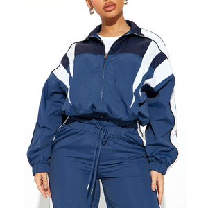 Wholesale Winter <b>Women</b> Tracksuits Two Piece Sets Polyester/Cotton Regular Fit Full Length Pants High Street Style Zipper <b>Jacket</b> - Product Image 3