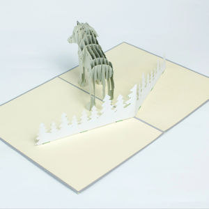 Tarjeta de Animal emergente hecha a mano más vendida, regalo artesanal de papel personalizable para bodas, artesanía hecha en Vietnam - Product Image 1