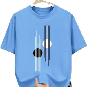 T-shirt tricoté 100 % coton Botex pour homme, coupe décontractée, séchage rapide, respirant, col rond, uni, teint en fil, délavé, 180 g/m² - Product Image 2