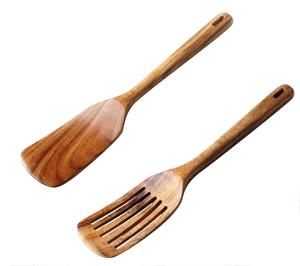 Ustensiles de cuisine 24 pouces de long manche hêtre naturel acacia manguier ensemble d'outils de cuisine en bois fabriqués en Inde - Product Image 2