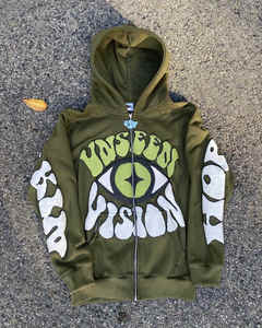 Haute qualité moussant imprimé Logo Polyester coton lourd épais polaire hiver pull bouffant imprimé à capuche - Product Image 4