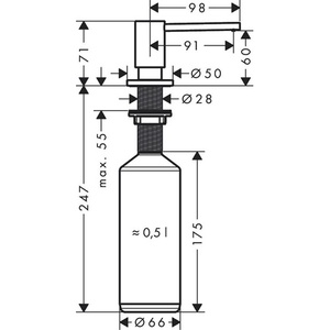 Distributeur encastré de liquide vaisselle/lotion Hansgrohe HG A41 chromé – Articles de bain et toilettes - Product Image 4