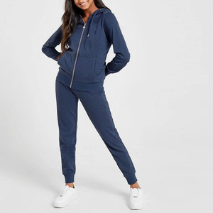 Vêtements de sport unisexe 100% coton pull couleur unie survêtement ample et ensemble de pantalons de survêtement vêtements de sport femmes ensemble de survêtement - Product Image 5