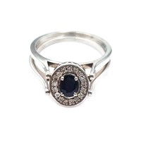 Bague réversible en argent sterling 925 avec rubis et saphir, bague à double face avec pierres précieuses, bijoux en argent