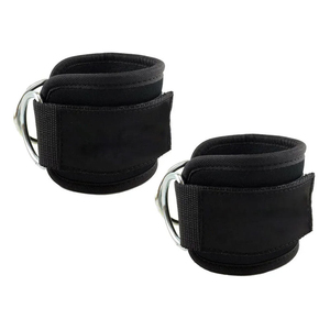 Sangles de cheville premium avec double anneau en D pour les entraînements de gym, les exercices des jambes et des fessiers, le soutien de la force, la sécurité sportive - Product Image 2
