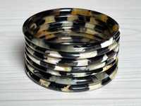 Bracelet manchette en corne de buffle pour femme, 13 mm, fait main, en tissu, de haute qualité, écologique, tendance, designs uniques