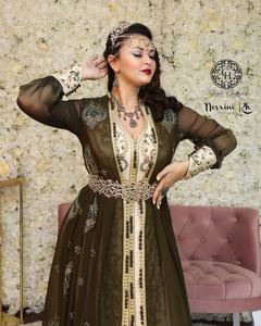 2025 2026 recién llegado caftán marroquí vestidos musulmanes tradicionales ropa de estilo informal y accesorios de tela de gasa de seda - Product Image 6