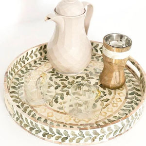 ถาดเพิร์ลฝังถาด MOP จานไข่มุกสไตล์โบราณ ถาดเสิร์ฟอาหารแกะสลักด้วยมือ BY LUXURY CRAFTS - Product Image 6