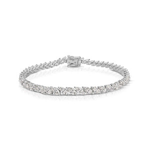 Brazalete de Tenis con Diamantes Marquise (Naturales) en Estilo Platino - Product Image 1