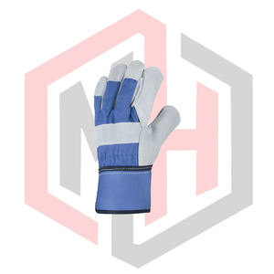 Guantes de Trabajo de Cuero y Lona, Azules, de Cuero Dividido, Cómodos, para Exteriores, Protección para las Manos, Transpirables, MH EXPORT IMPORT - Product Image 2