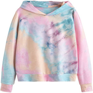 Pull à capuche en coton épais pour femmes couleur unie goutte épaule respirant Tie Dye Design lourd tricoté hiver avant - Product Image 1